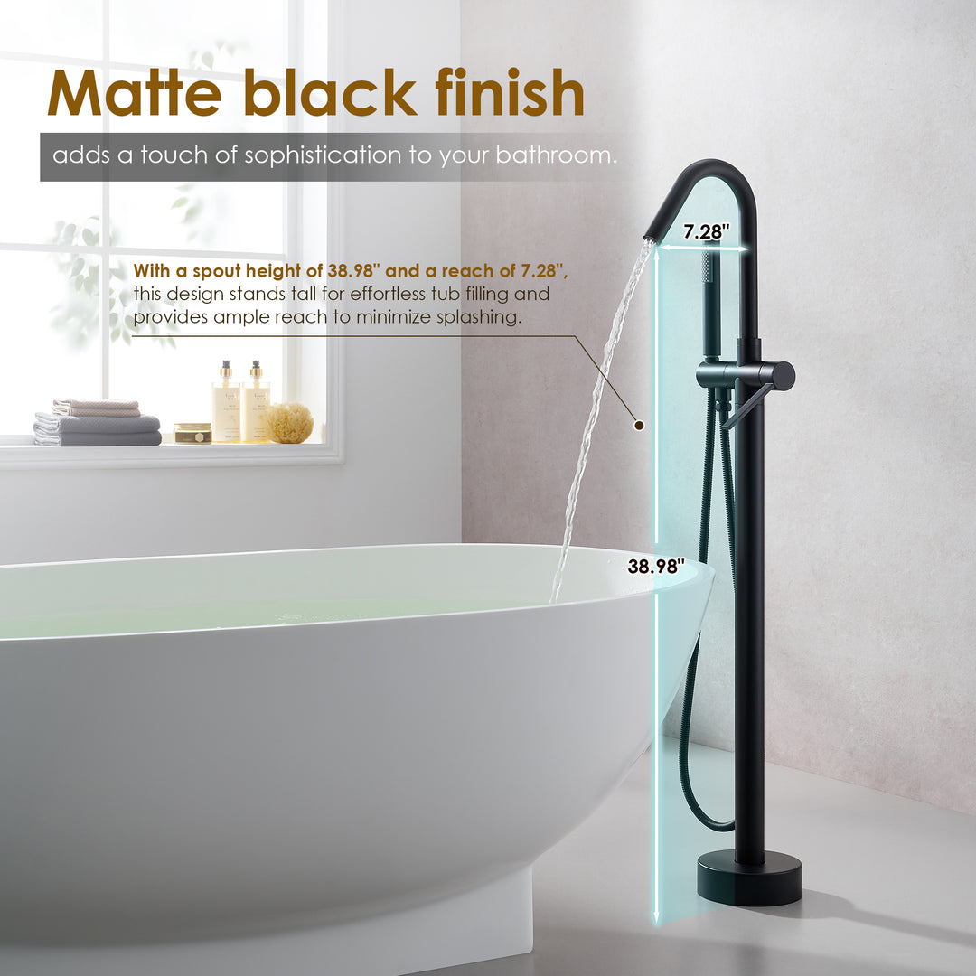 Marina Single Lever Handle Freestanding Floor Mounted Tub Filler
