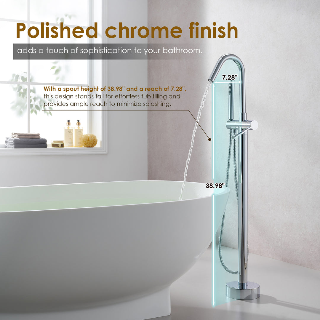 Marina Single Lever Handle Freestanding Floor Mounted Tub Filler