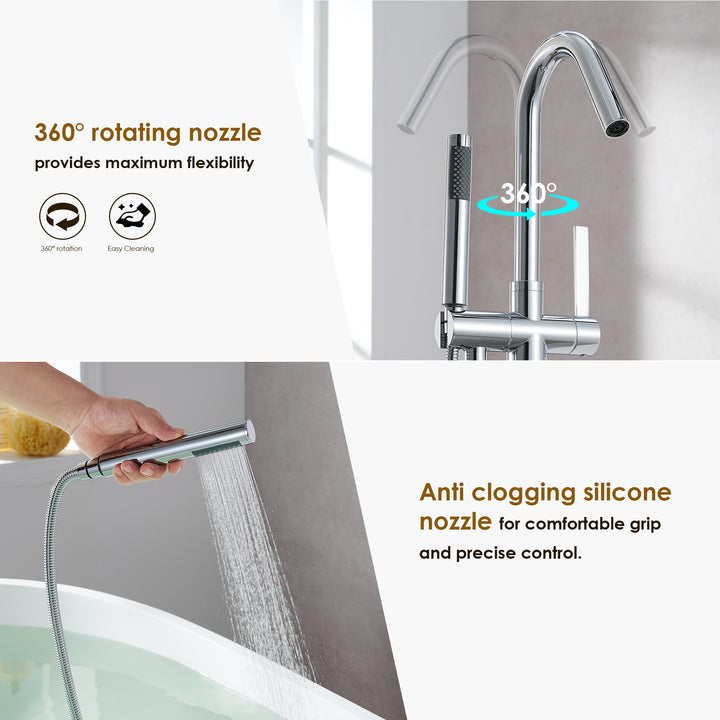 Marina Single Lever Handle Freestanding Floor Mounted Tub Filler