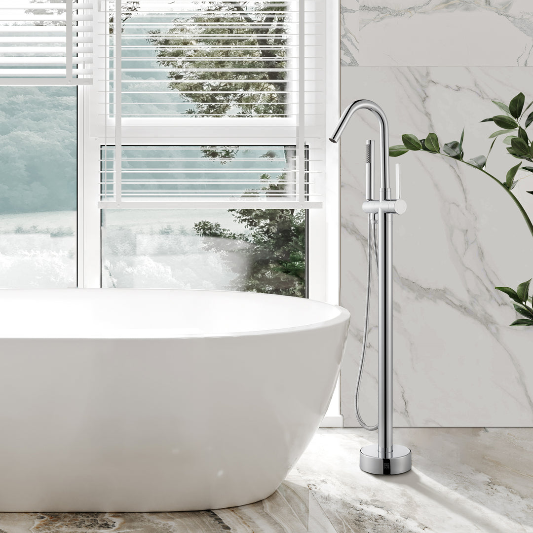 Marina Single Lever Handle Freestanding Floor Mounted Tub Filler