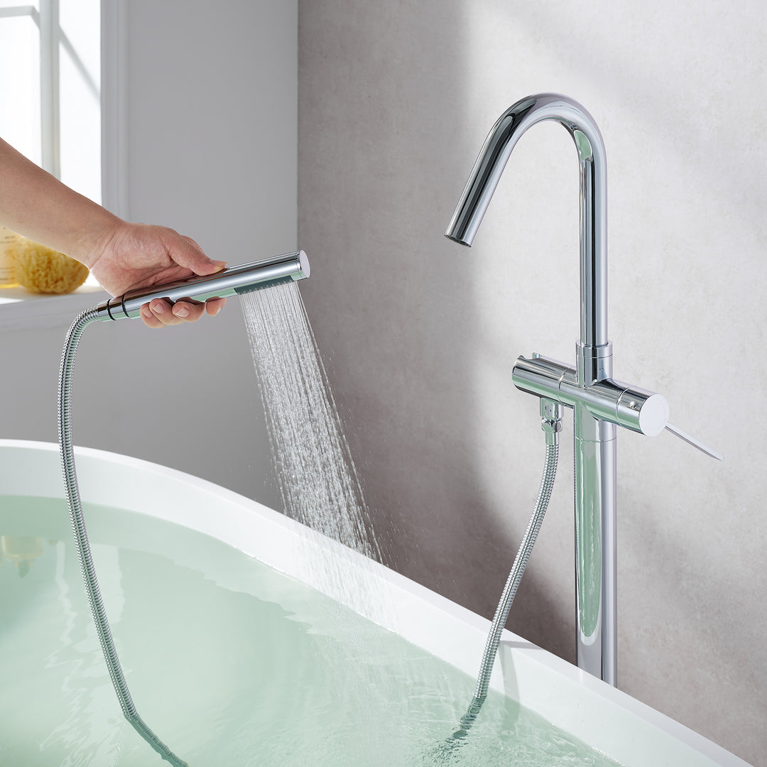 Marina Single Lever Handle Freestanding Floor Mounted Tub Filler