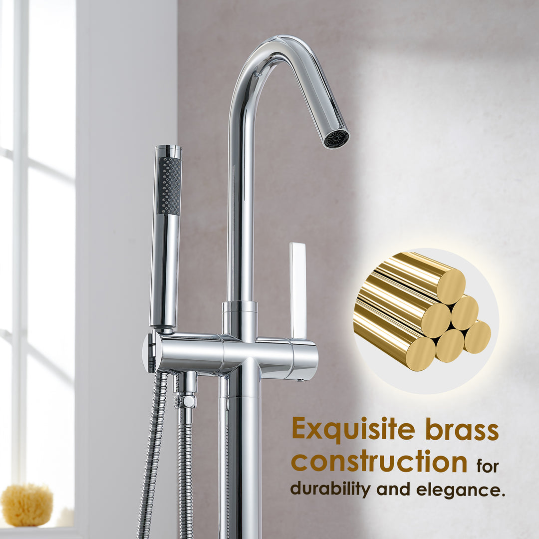 Marina Single Lever Handle Freestanding Floor Mounted Tub Filler