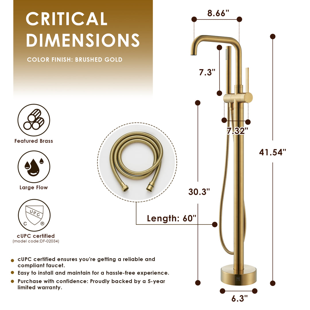 Florin Single Lever Handle Freestanding Floor Mounted Tub Filler