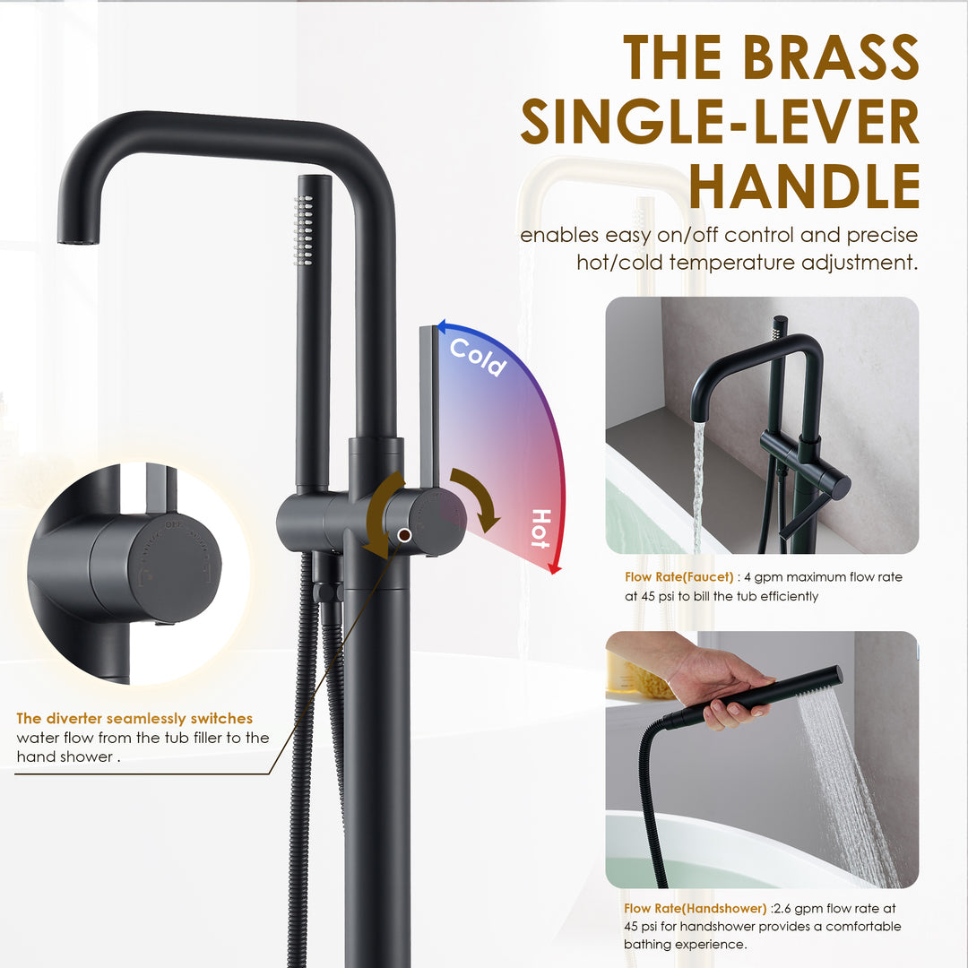 Florin Single Lever Handle Freestanding Floor Mounted Tub Filler