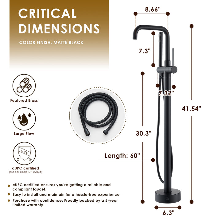 Florin Single Lever Handle Freestanding Floor Mounted Tub Filler