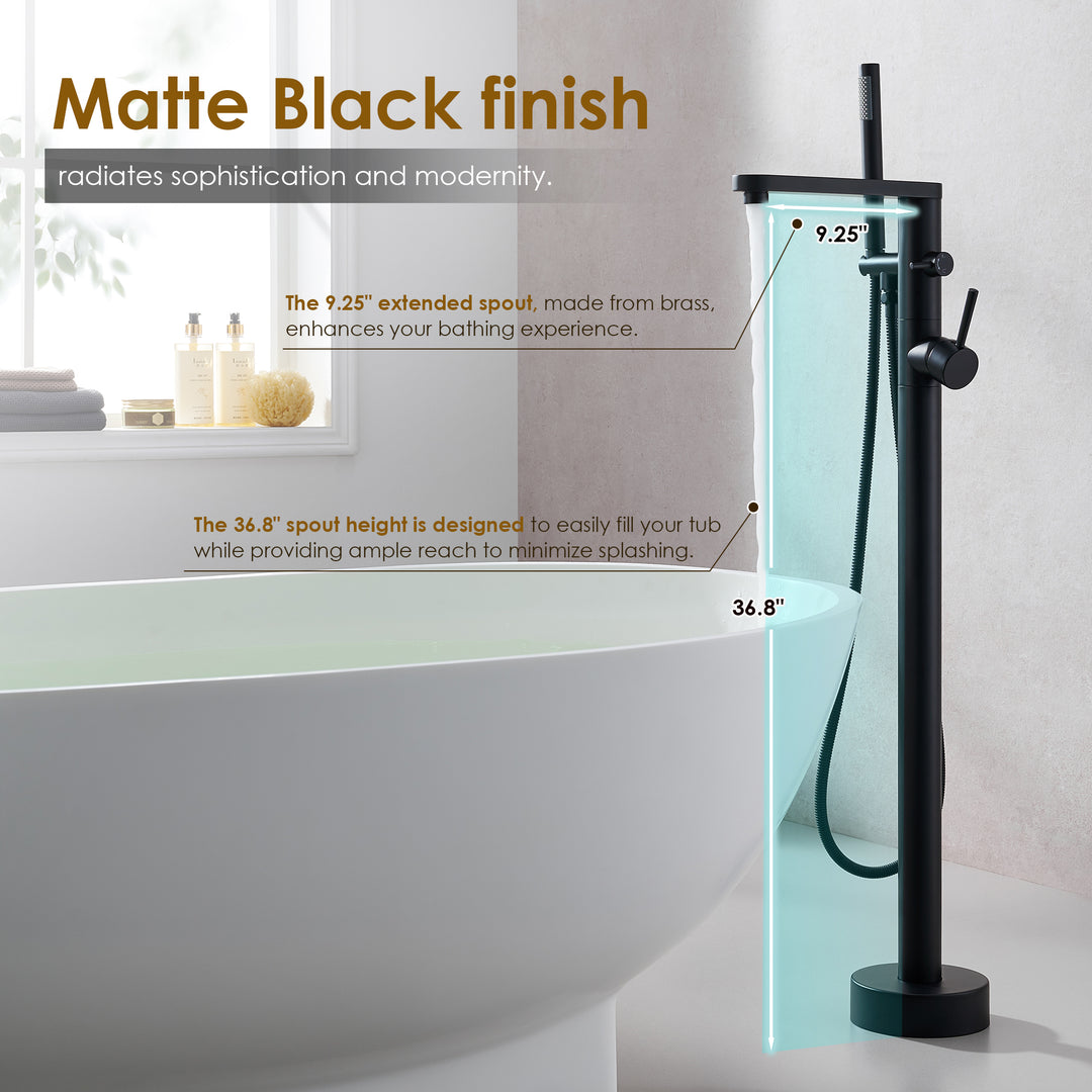 Allario Double Lever Handles Freestanding Floor Mounted Tub Filler