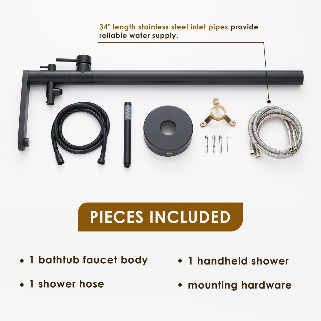 Allario Double Lever Handles Freestanding Floor Mounted Tub Filler