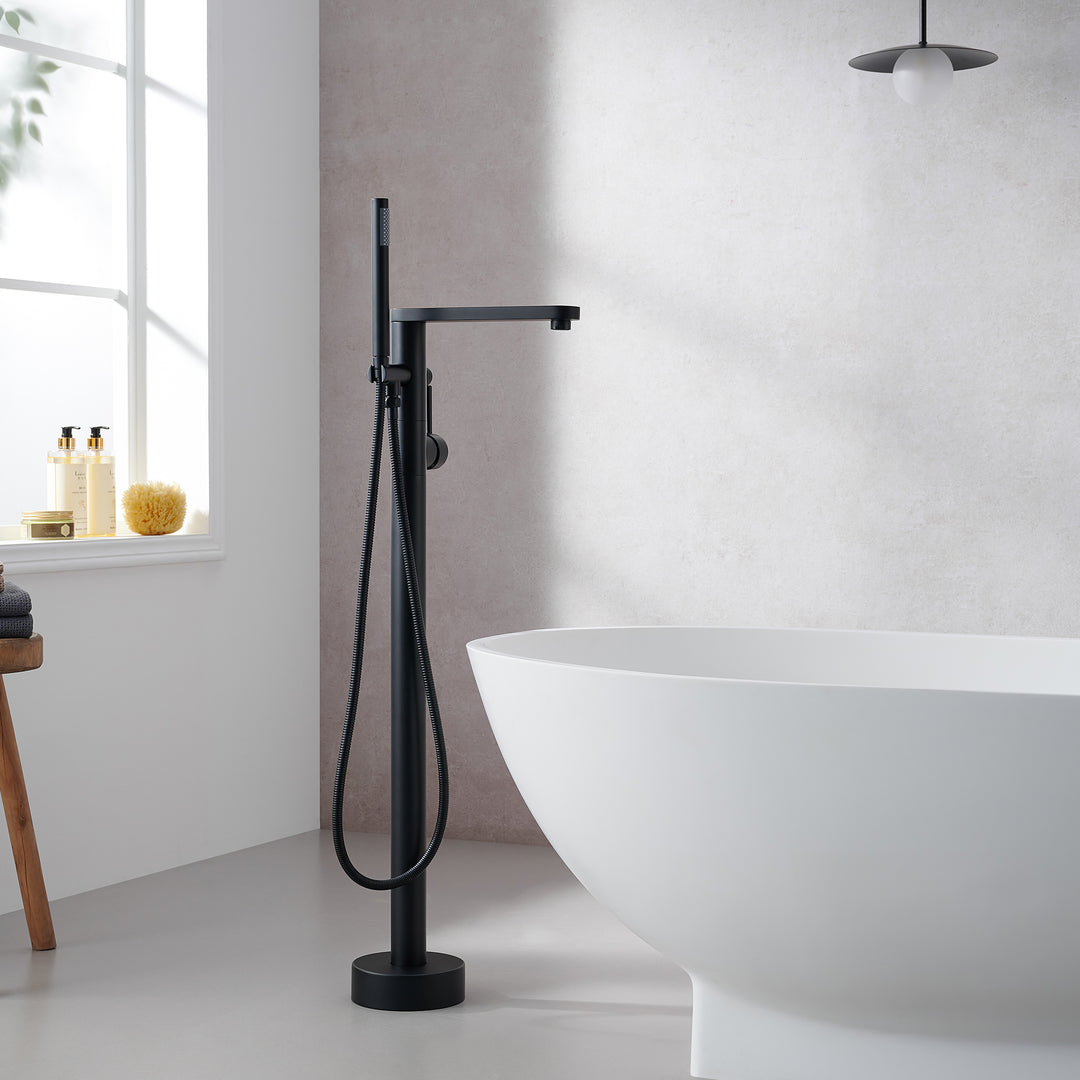 Allario Double Lever Handles Freestanding Floor Mounted Tub Filler