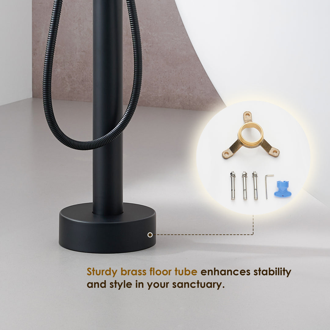 Allario Double Lever Handles Freestanding Floor Mounted Tub Filler