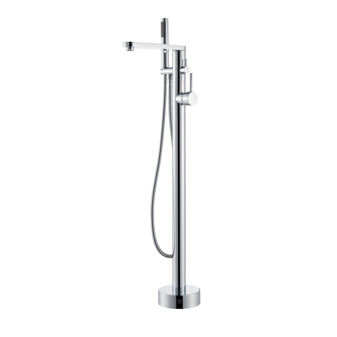 Allario Double Lever Handles Freestanding Floor Mounted Tub Filler