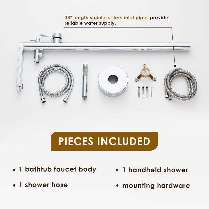 Allario Double Lever Handles Freestanding Floor Mounted Tub Filler