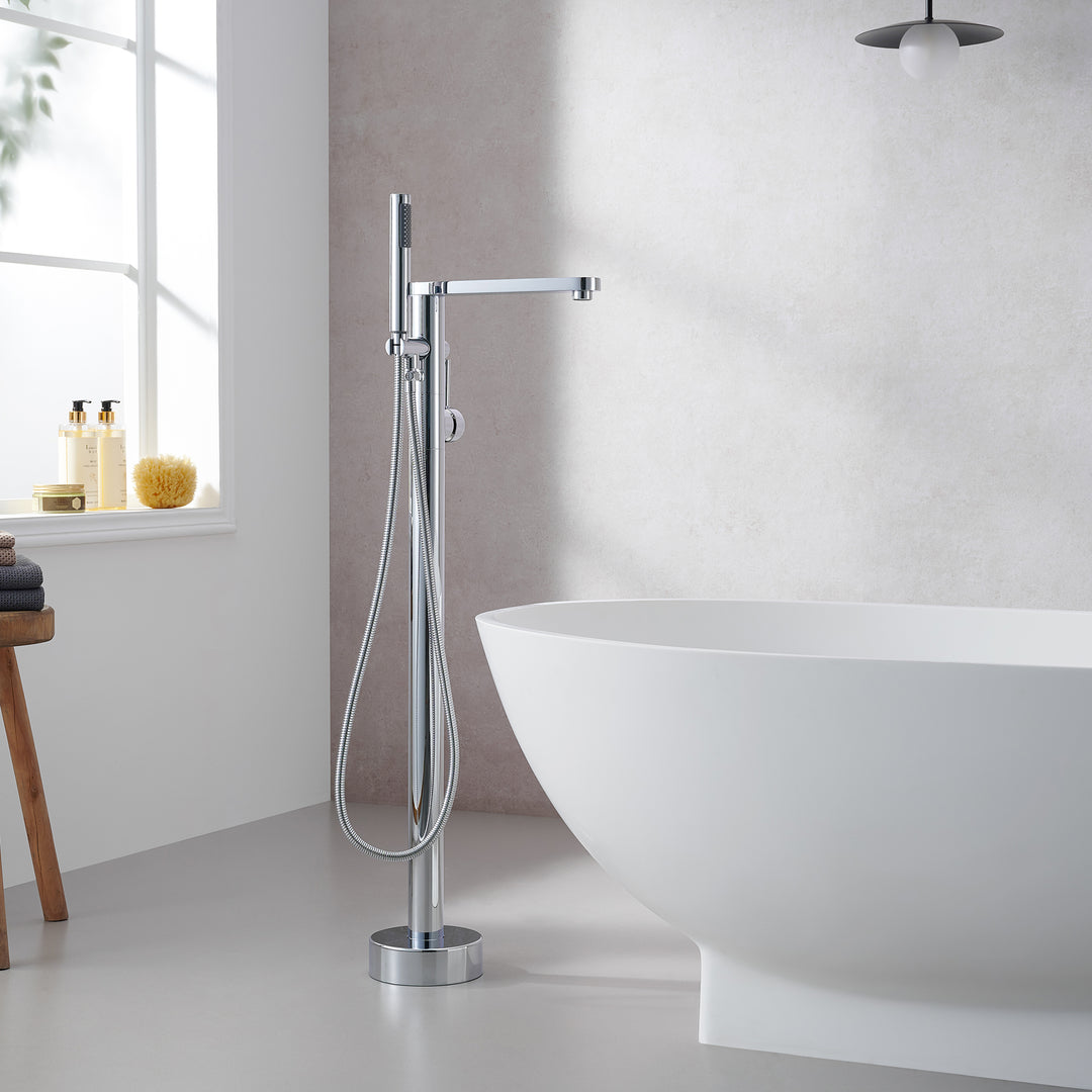 Allario Double Lever Handles Freestanding Floor Mounted Tub Filler