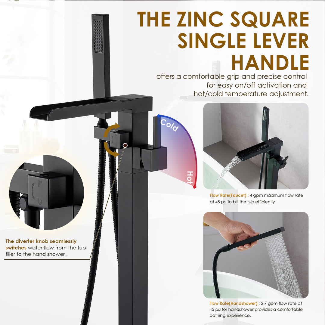 Camino Single Lever Handle Freestanding Floor Mounted Tub Filler