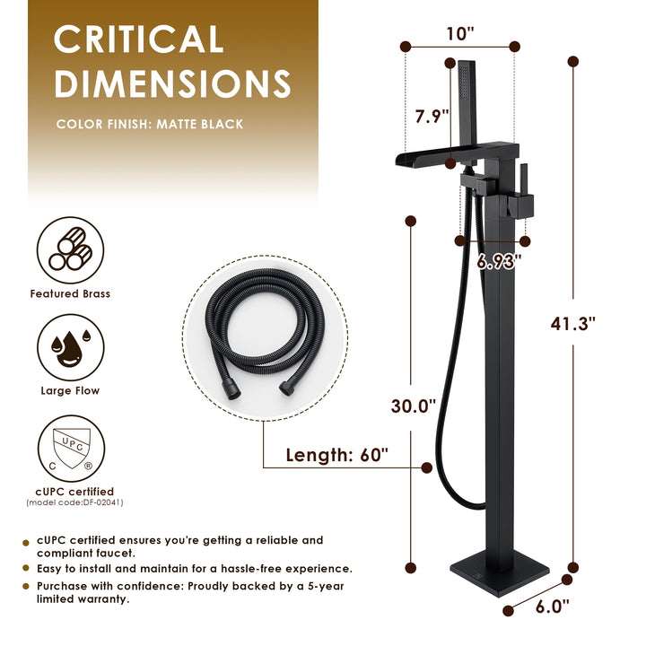 Camino Single Lever Handle Freestanding Floor Mounted Tub Filler