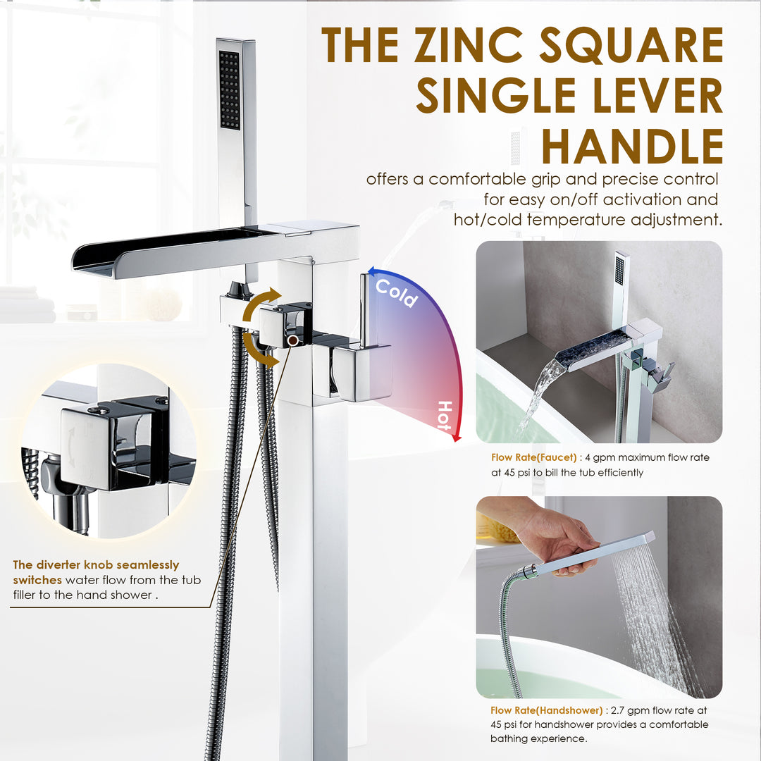 Camino Single Lever Handle Freestanding Floor Mounted Tub Filler