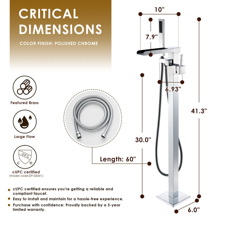 Camino Single Lever Handle Freestanding Floor Mounted Tub Filler