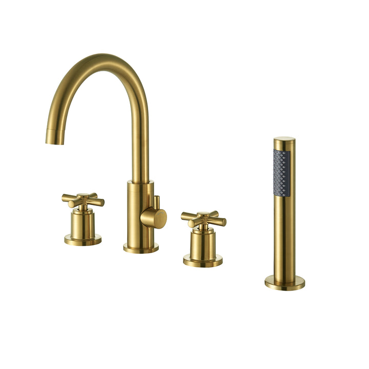 Sundale Cross Handles Deck-Mount Roman Tub Faucet