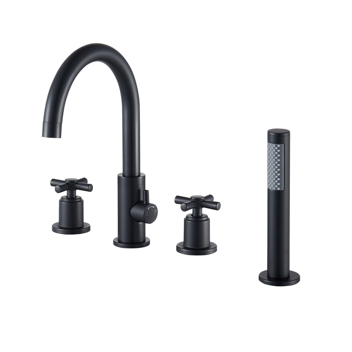 Sundale Cross Handles Deck-Mount Roman Tub Faucet