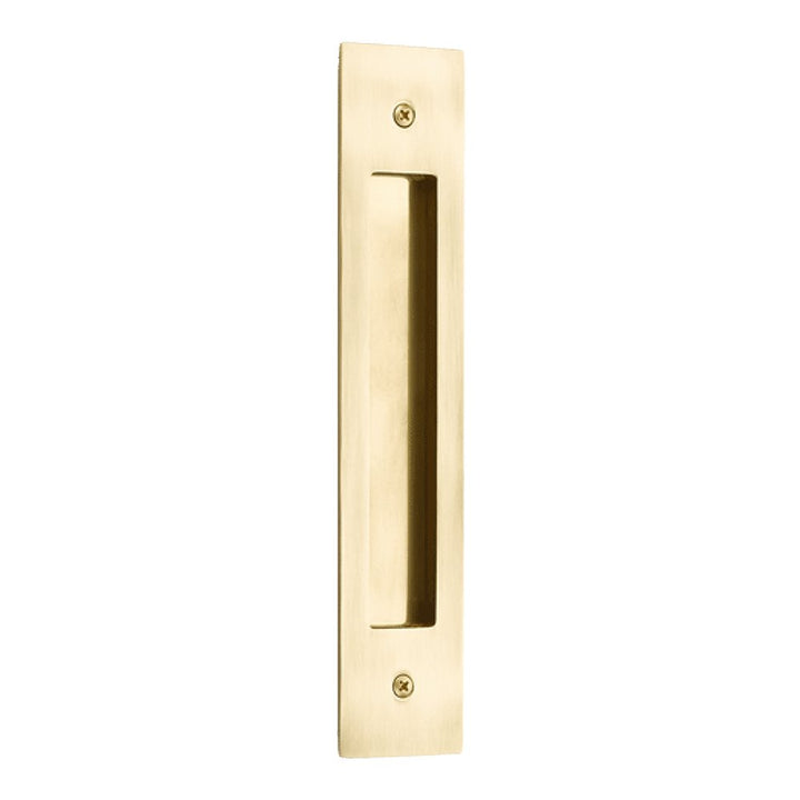 Modern Cabinet Hardware Collection 8" Centers Modern Rectangular Flush Pull in Polished Brass by Emtek