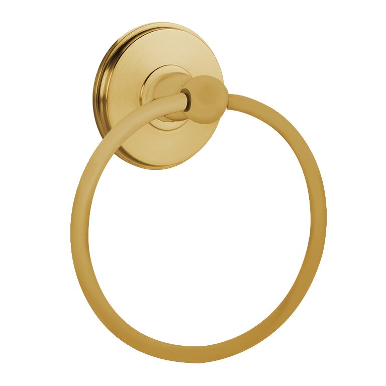 Traditional Brass Collection Towel Ring with Watford Rosette by Emtek
