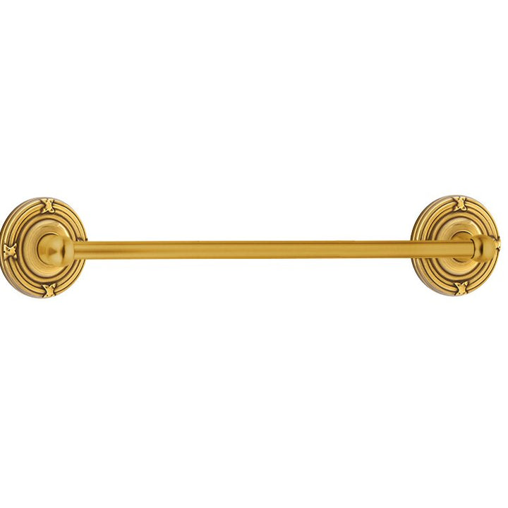 Traditional Brass Collection 24" Single Towel Bar with Ribbon & Reed Rose  by Emtek