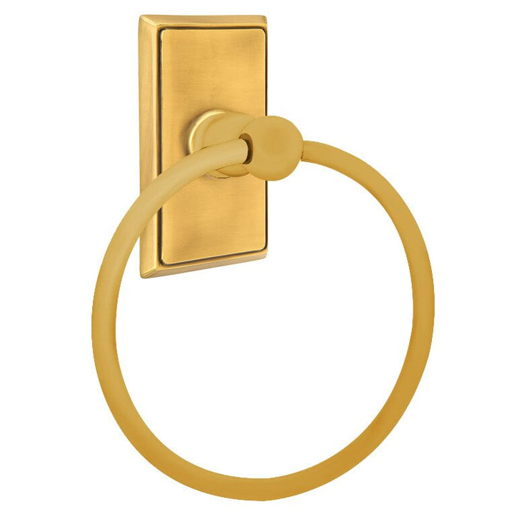 Traditional Brass Collection Rectangular Towel Ring by Emtek