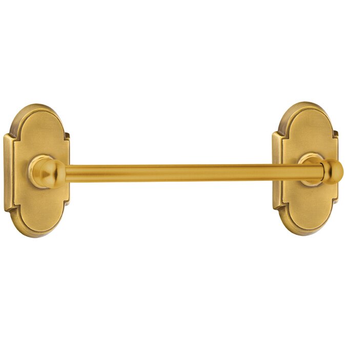Traditional Brass Collection 18" Single Towel Bar with #8 Rose by Emtek