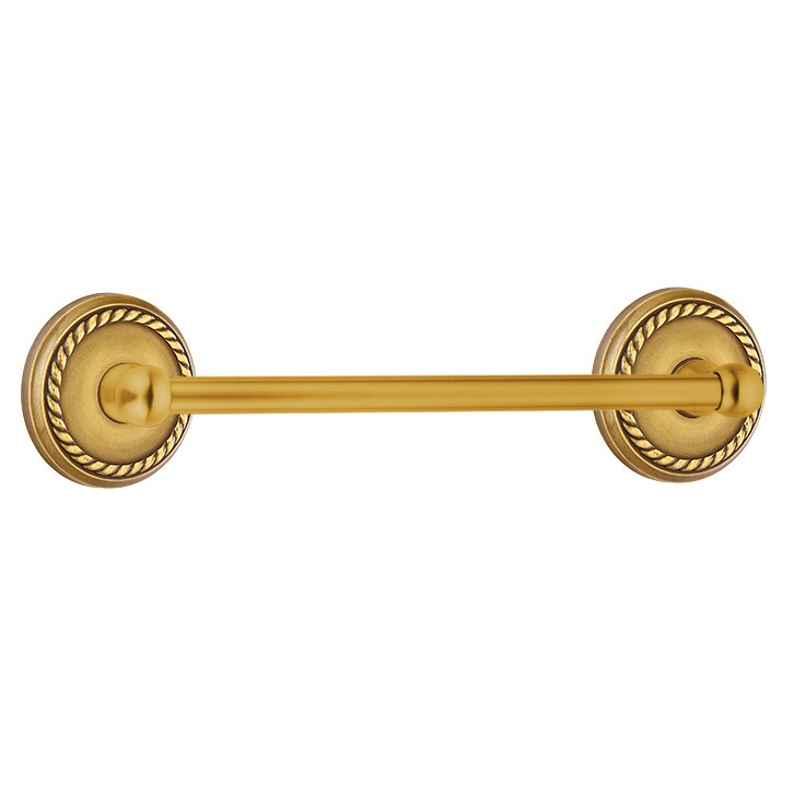Traditional Brass Collection 18" Single Towel Bar with Rope Rose  by Emtek