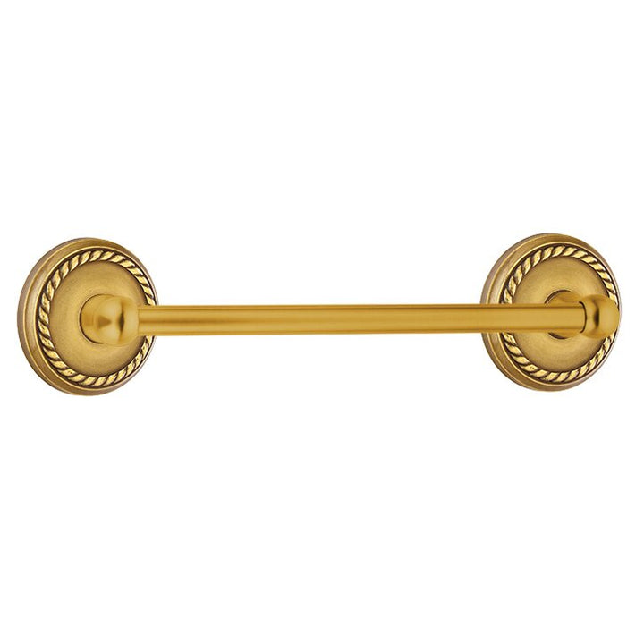 Traditional Brass Collection 18" Single Towel Bar with Rope Rose  by Emtek