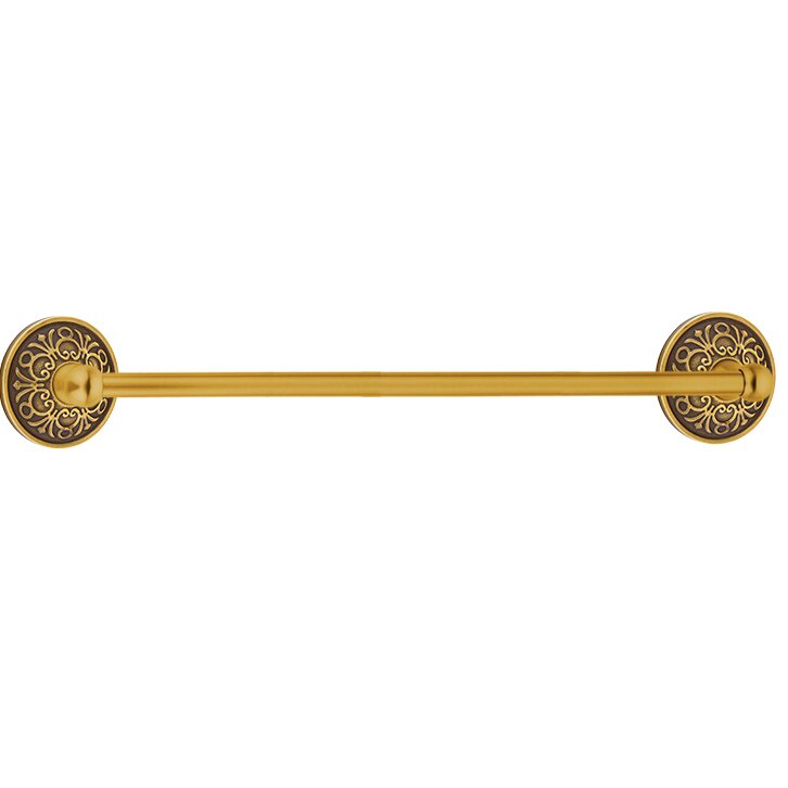 Traditional Brass Collection 30" Single Towel Bar with Lancaster Rose by Emtek