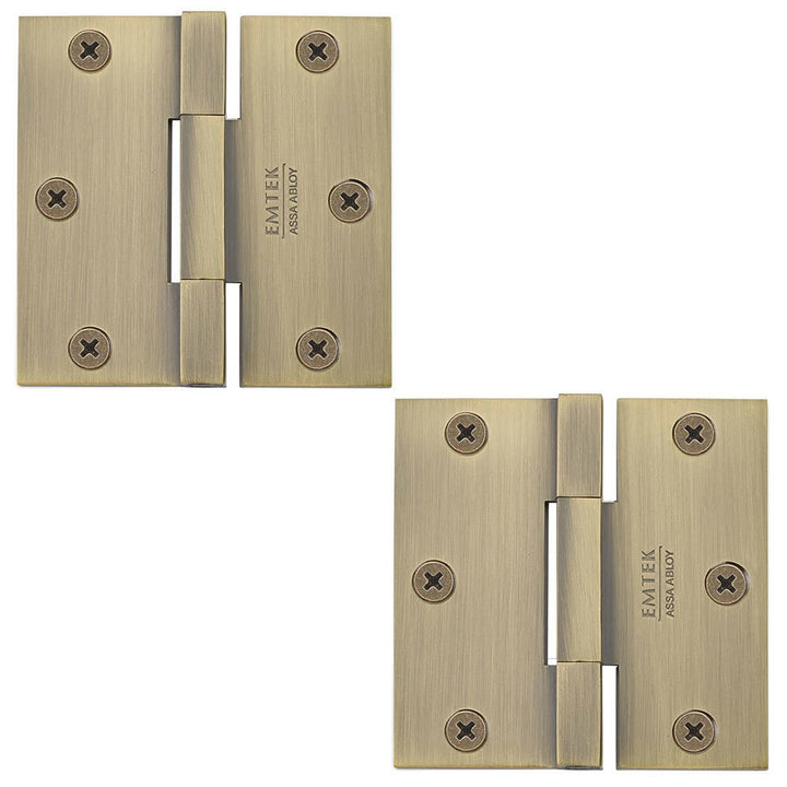Door Hinges Collection 4 1/2" x 4 1/2" Thin Leaf Square Solid Brass Heavy Duty Thin Leaf Square Barrel Hinges (Sold In Pairs) by Emtek