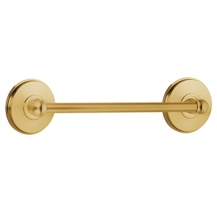 Traditional Brass Collection 12" Single Towel Bar with Watford Rose  by Emtek