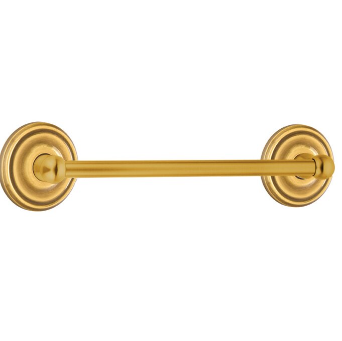 Traditional Brass Collection 30" Single Towel Bar with Small Regular Rose  by Emtek