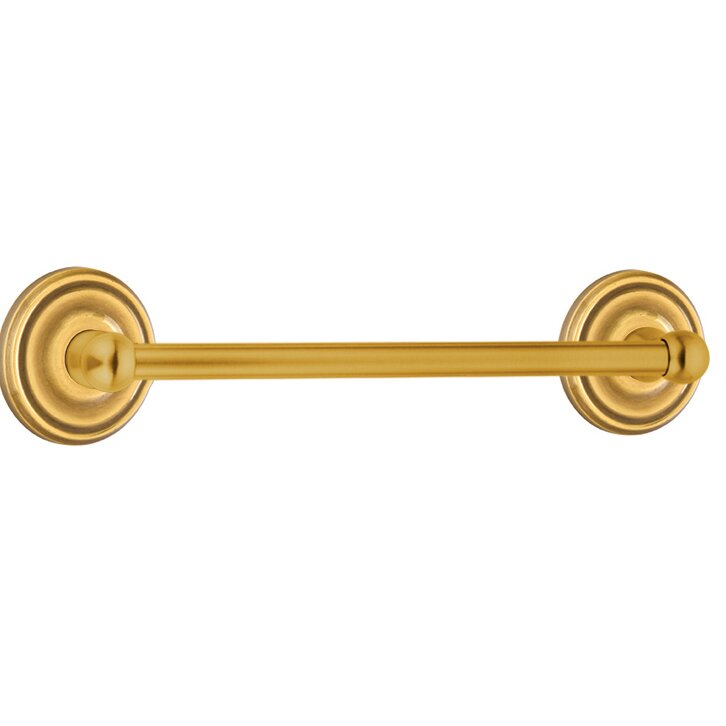 Traditional Brass Collection 18" Single Towel Bar with Regular Rose by Emtek