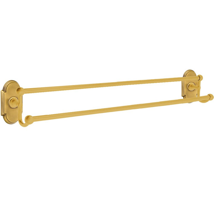 Traditional Brass Collection 30" Double Towel Bar with #8 Rose  by Emtek