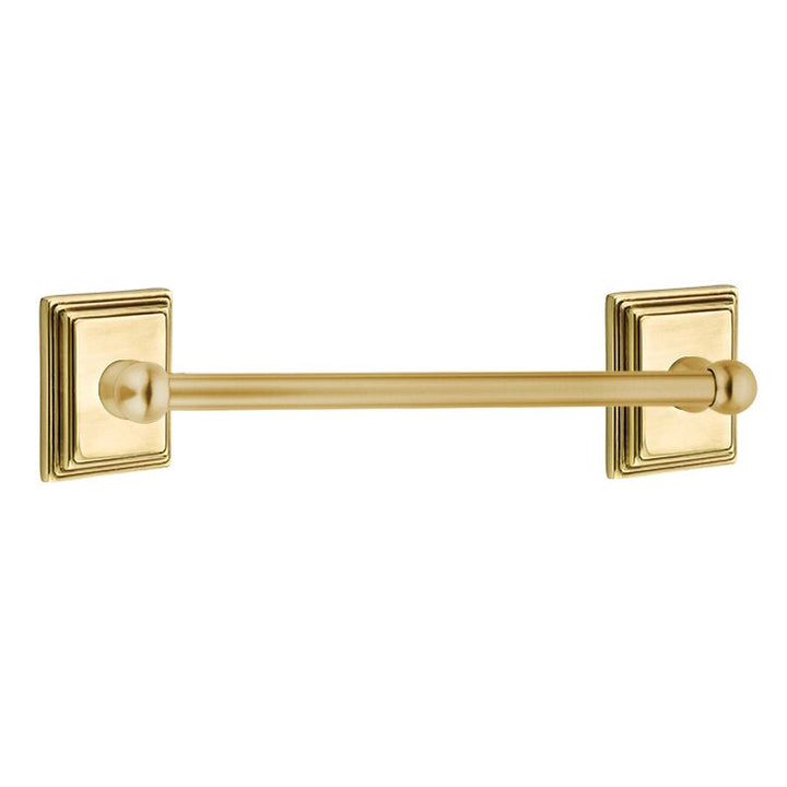Traditional Brass Collection 18" Single Towel Bar with Wilshire Rose by Emtek