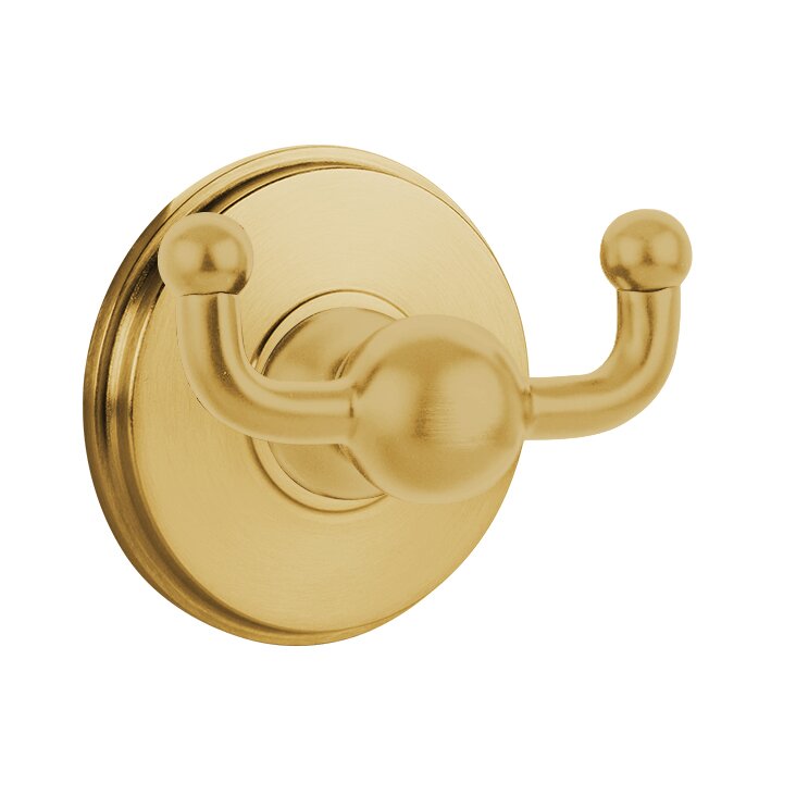 Traditional Brass Collection Double Hook with Watford Rosette by Emtek
