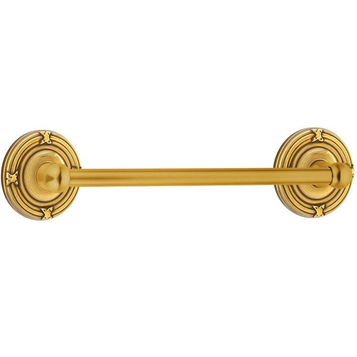 Traditional Brass Collection 18" Single Towel Bar with Ribbon & Reed Rose by Emtek