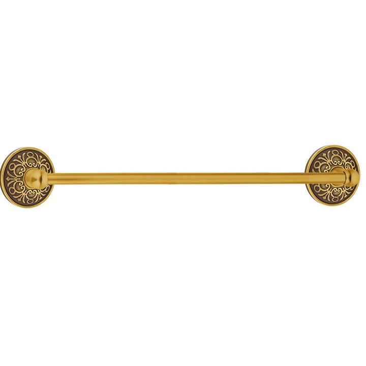 Traditional Brass Collection 30" Single Towel Bar with Lancaster Rose  by Emtek