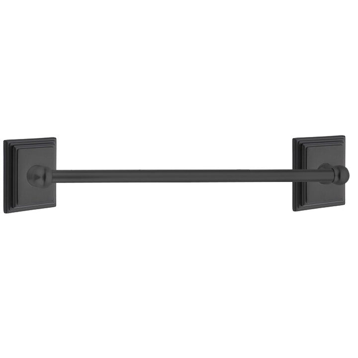 Traditional Brass Collection 30" Single Towel Bar with Wilshire Rose  by Emtek