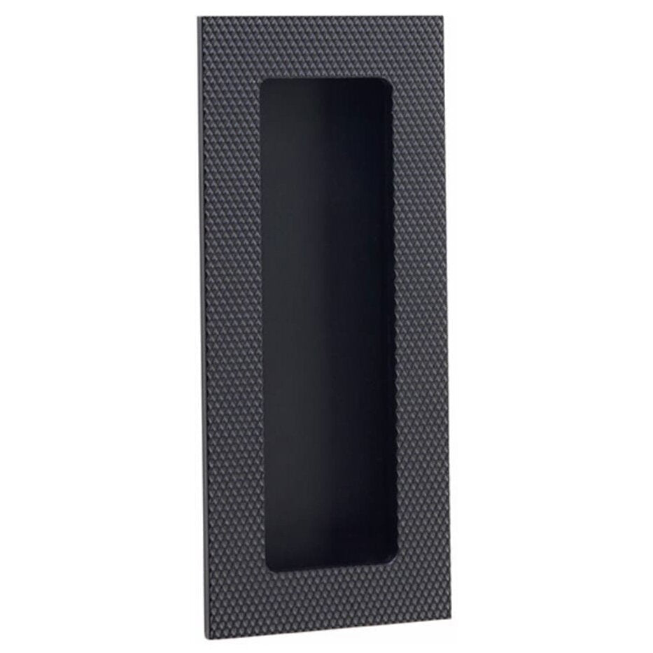 Modern Cabinet Hardware Collection 7" Modern Rectangular Knurled with Plain Pocket Flush Pull by Emtek