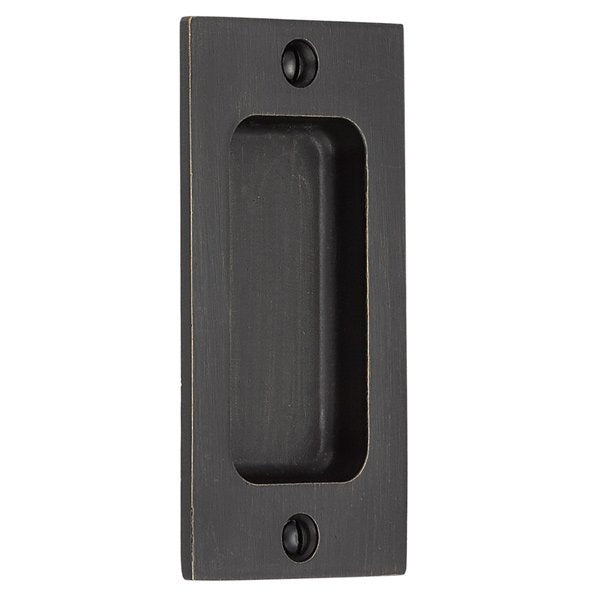 Rustic Modern Cabinet Hardware Collection 4" Modern Rectangular Flush Pull  by Emtek