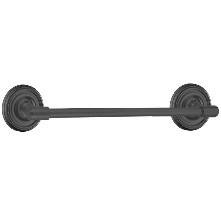 Transitional Brass Collection 18" Towel Bar with Small Regular Rosette by Emtek