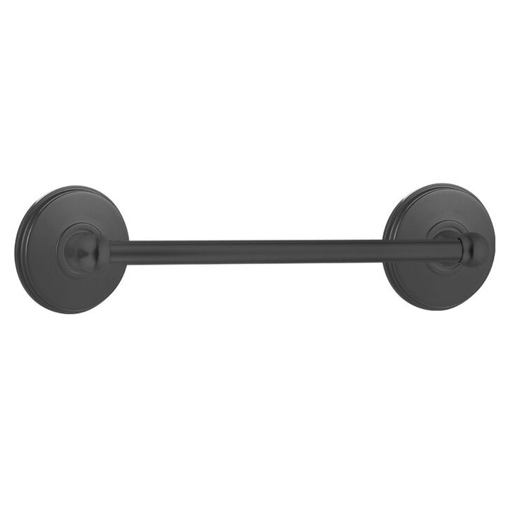 Traditional Brass Collection 12" Single Towel Bar with Watford Rose  by Emtek