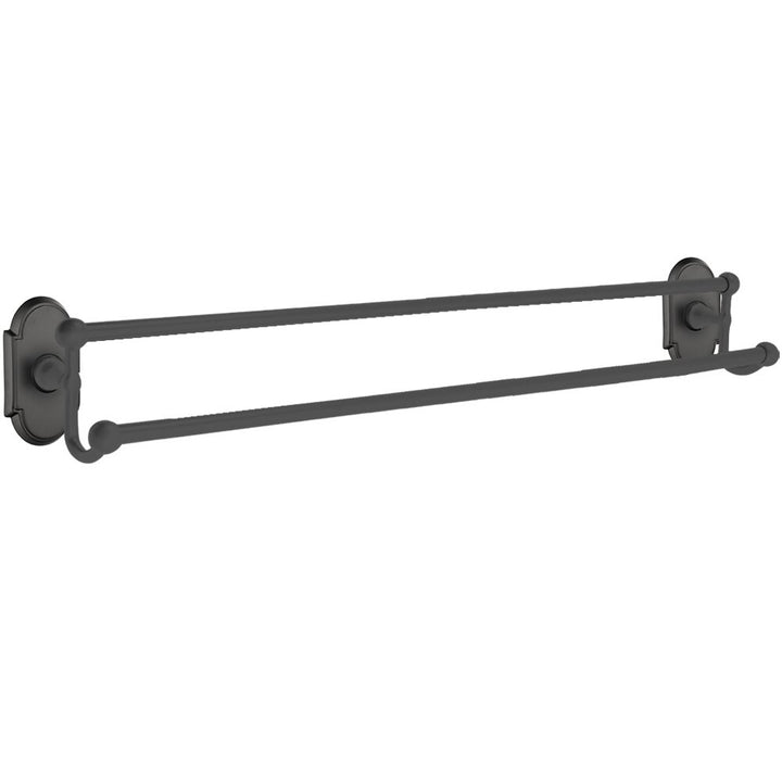 Traditional Brass Collection 30" Double Towel Bar with #8 Rose  by Emtek