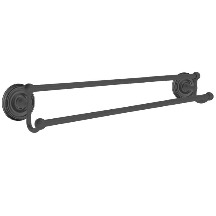 Traditional Brass Collection 24" Double Towel Bar with Regular Rose by Emtek