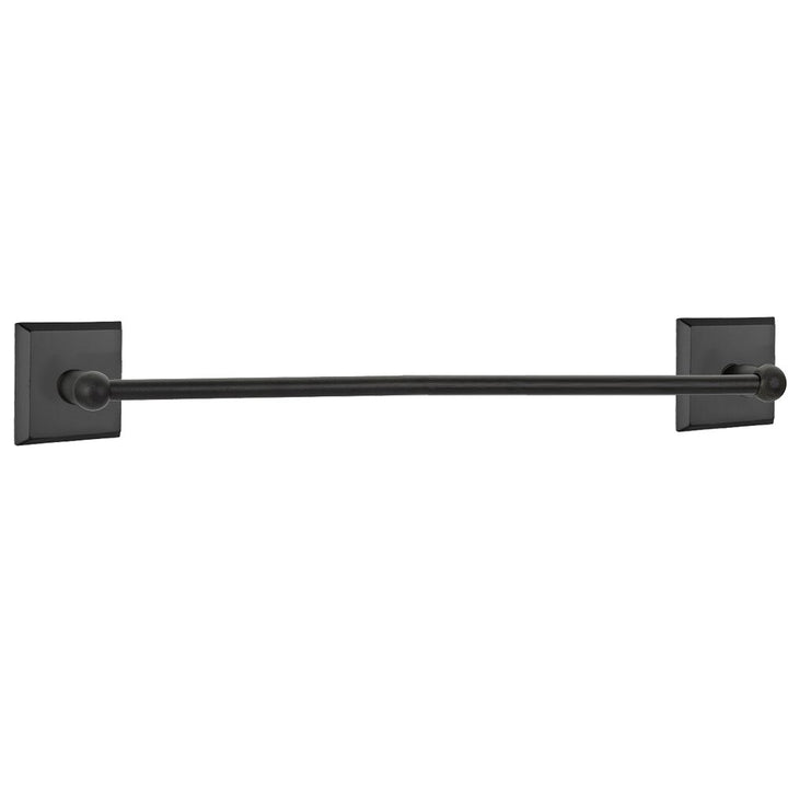 Sandcast Bronze Collection 30" Single Towel Bar with #6 Rose  by Emtek