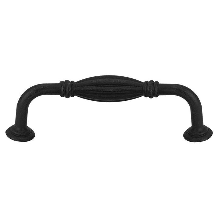 Tuscany Bronze Collection 3" Centers Fluted Pull in Flat Black Bronze by Emtek