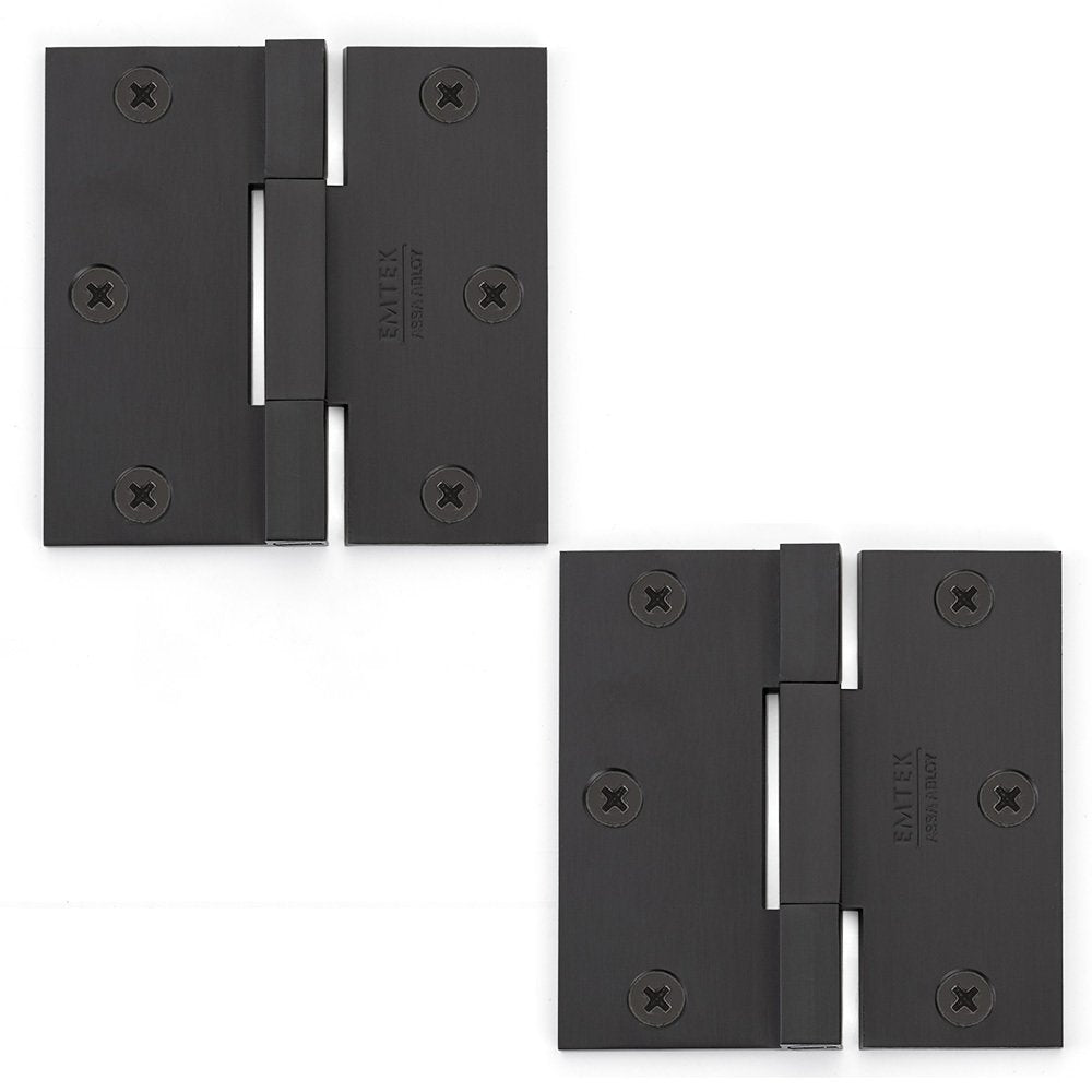Door Hinges Collection 4 1/2" x 4 1/2" Thin Leaf Square Solid Brass Heavy Duty Thin Leaf Square Barrel Hinges (Sold In Pairs) by Emtek