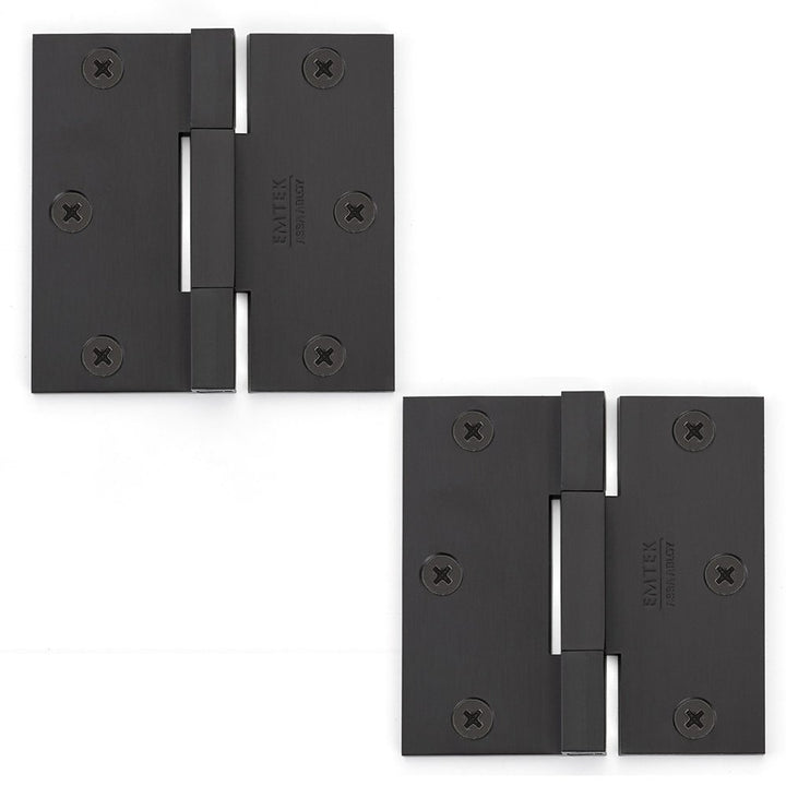 Door Hinges Collection 4 1/2" x 4 1/2" Thin Leaf Square Solid Brass Heavy Duty Thin Leaf Square Barrel Hinges (Sold In Pairs) by Emtek